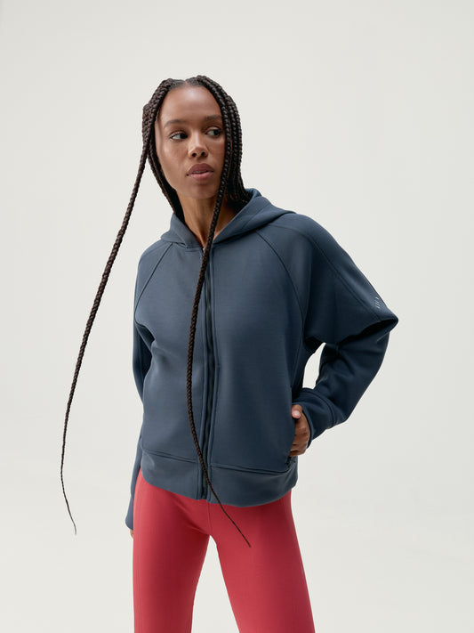 Hoodie Elsa Blue Grey