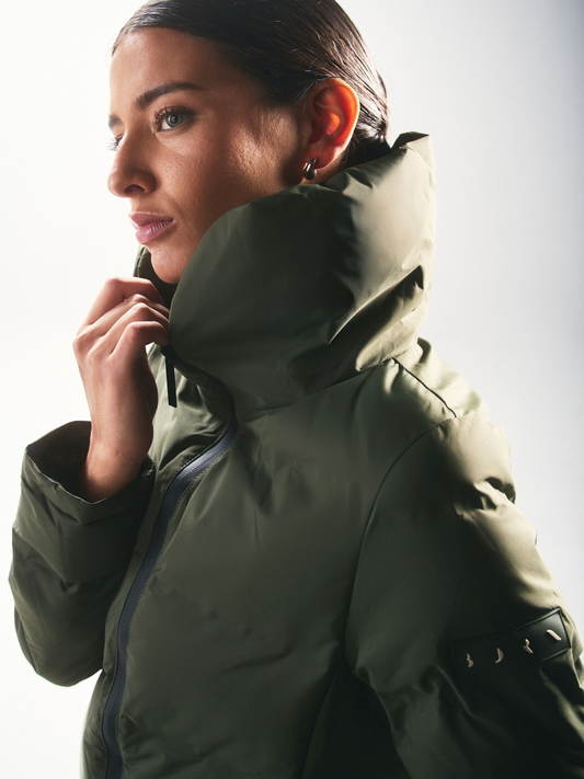 Khaki Leaf Jacket Coat