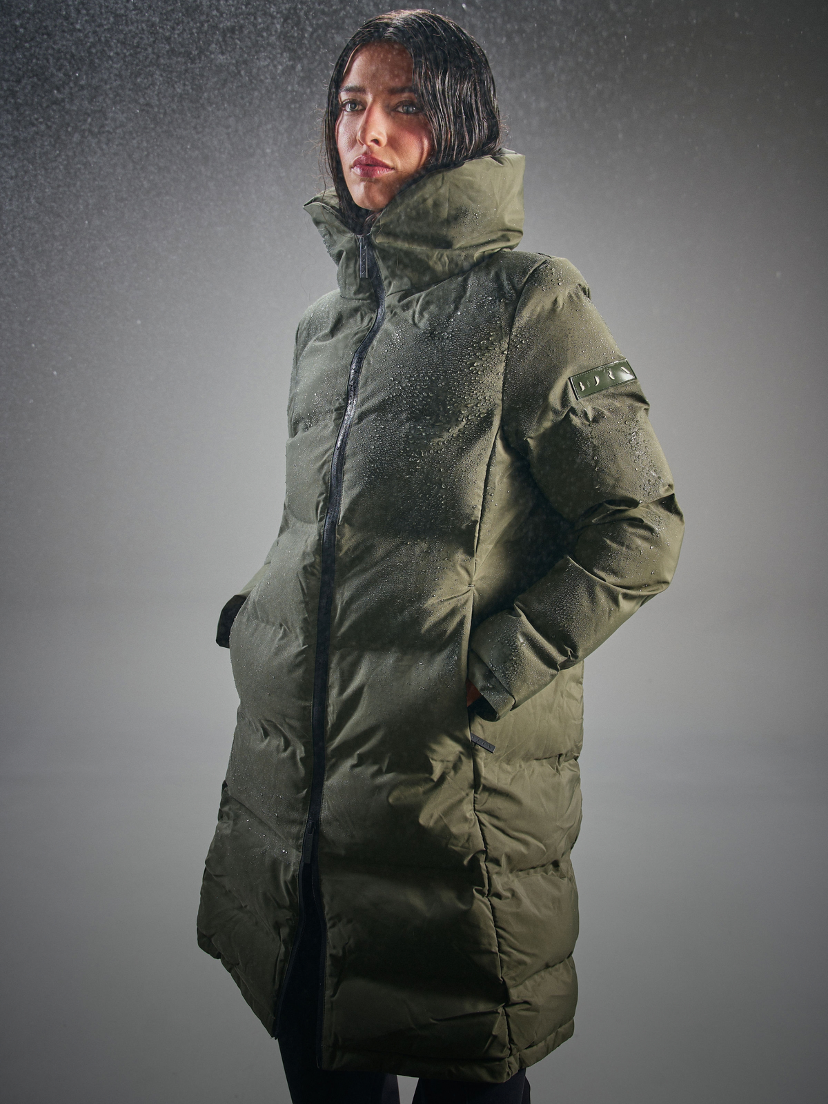 Khaki Leaf Jacket Coat