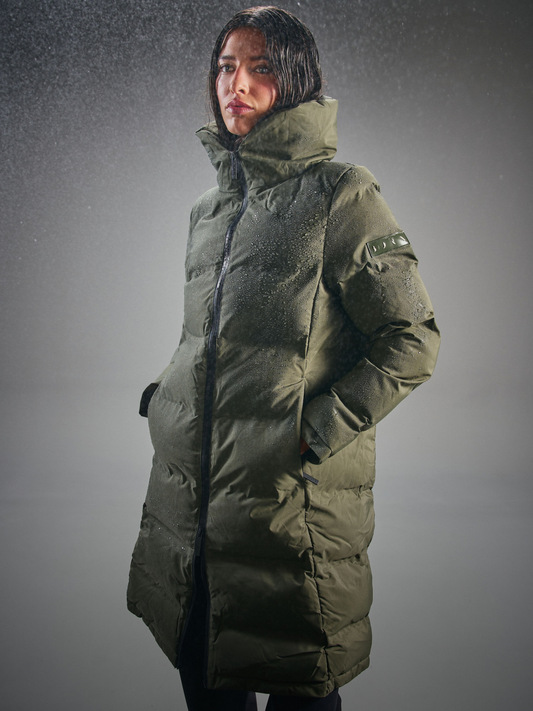 Khaki Leaf Jacket Coat