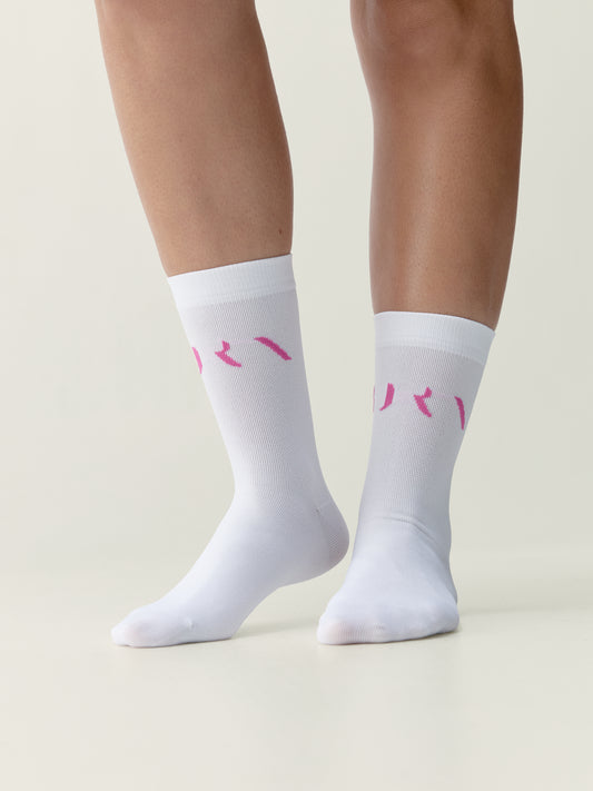 Acari Socks White/Fuxia