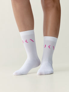 Acari Socks White/Fuxia