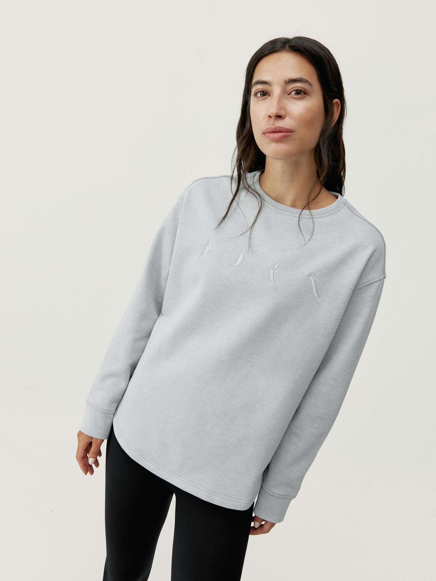 Sweatshirt Boyfriend Grey Melange