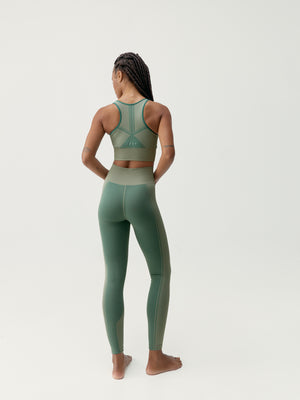 Buddha Legging in Deep Green/Iceberg Green
