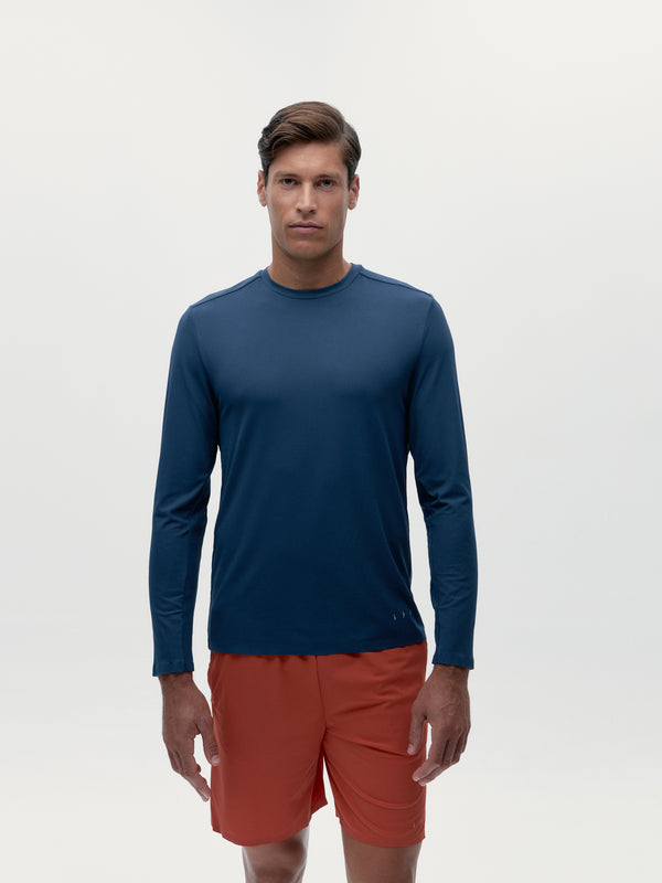 Nekong Long Sleeve T-Shirt in Denim Blue