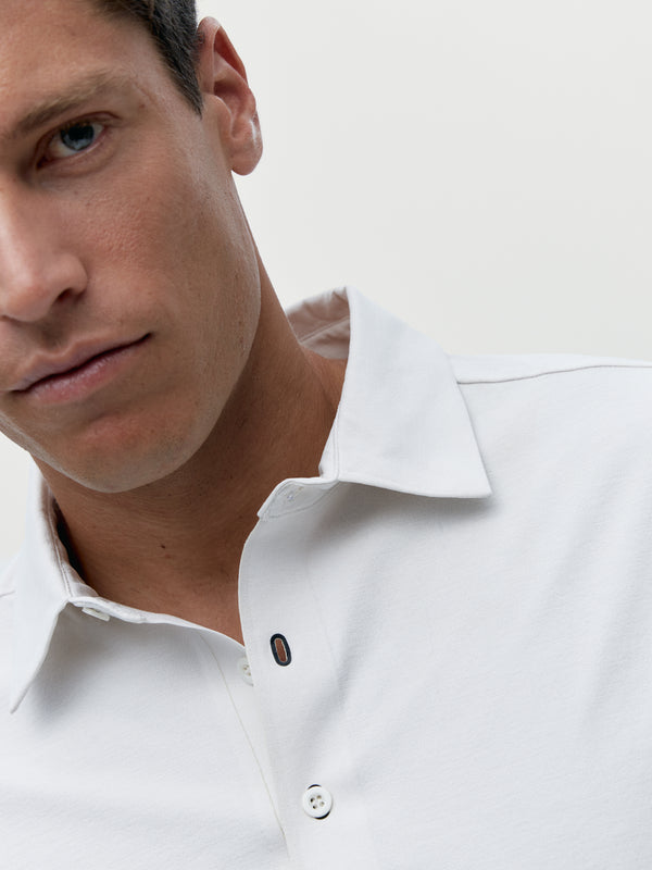 Maroni Polo T-Shirt in White Chalk