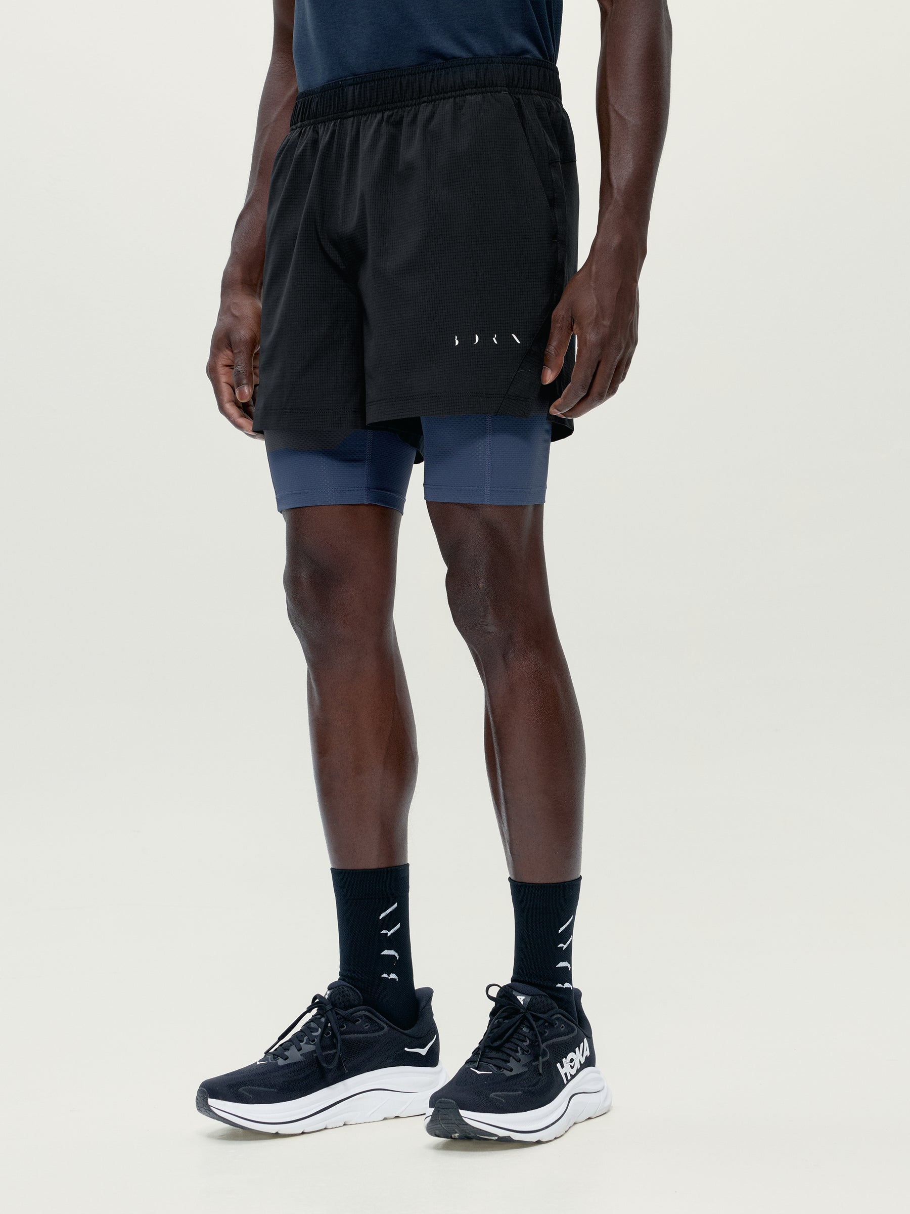 Strider Shorts, Black/Road Gray