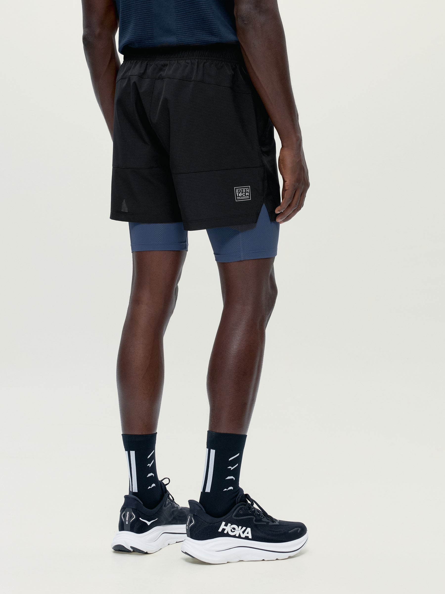 Strider Shorts, Black/Road Gray