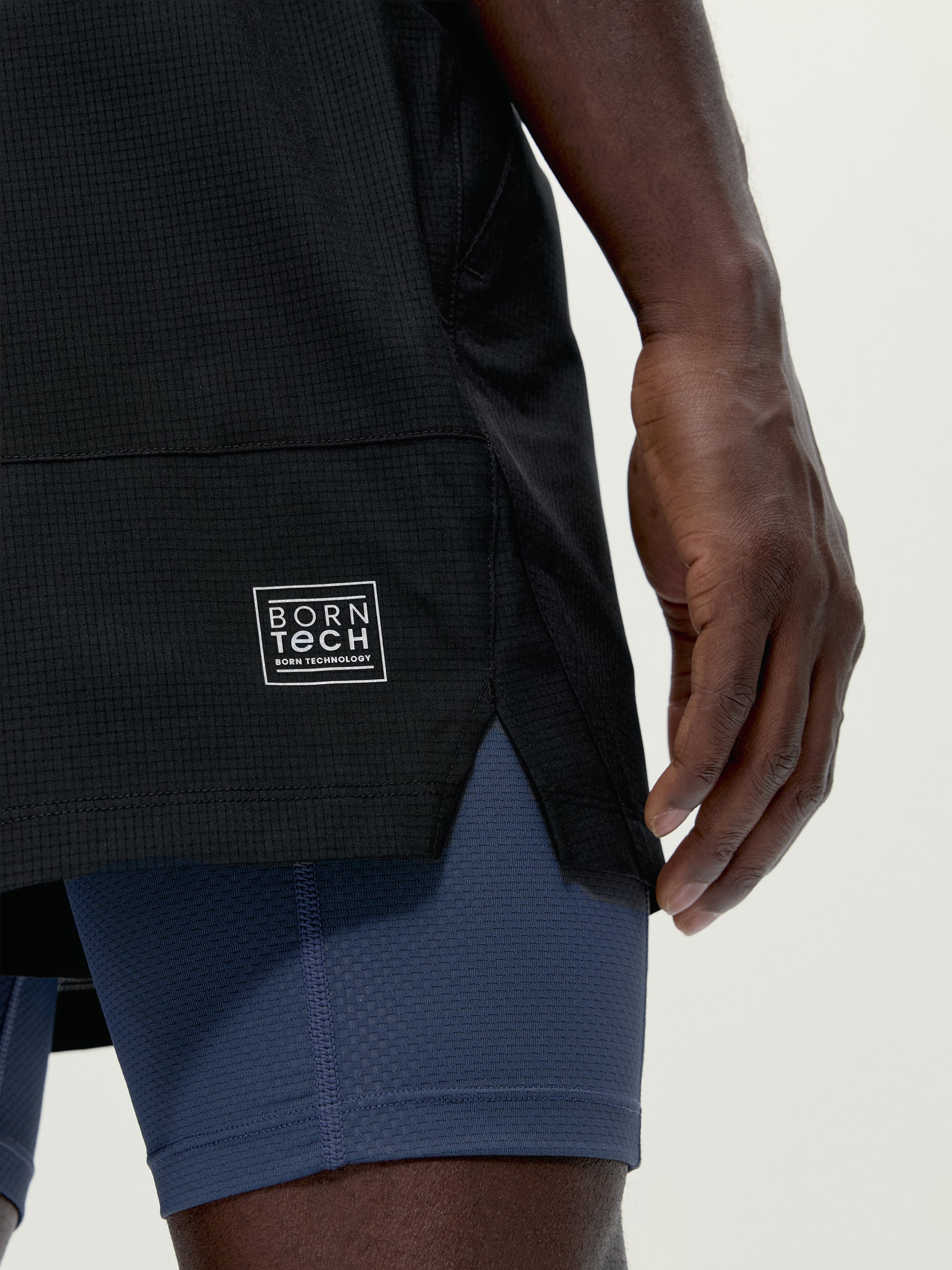 Strider Shorts, Black/Road Gray