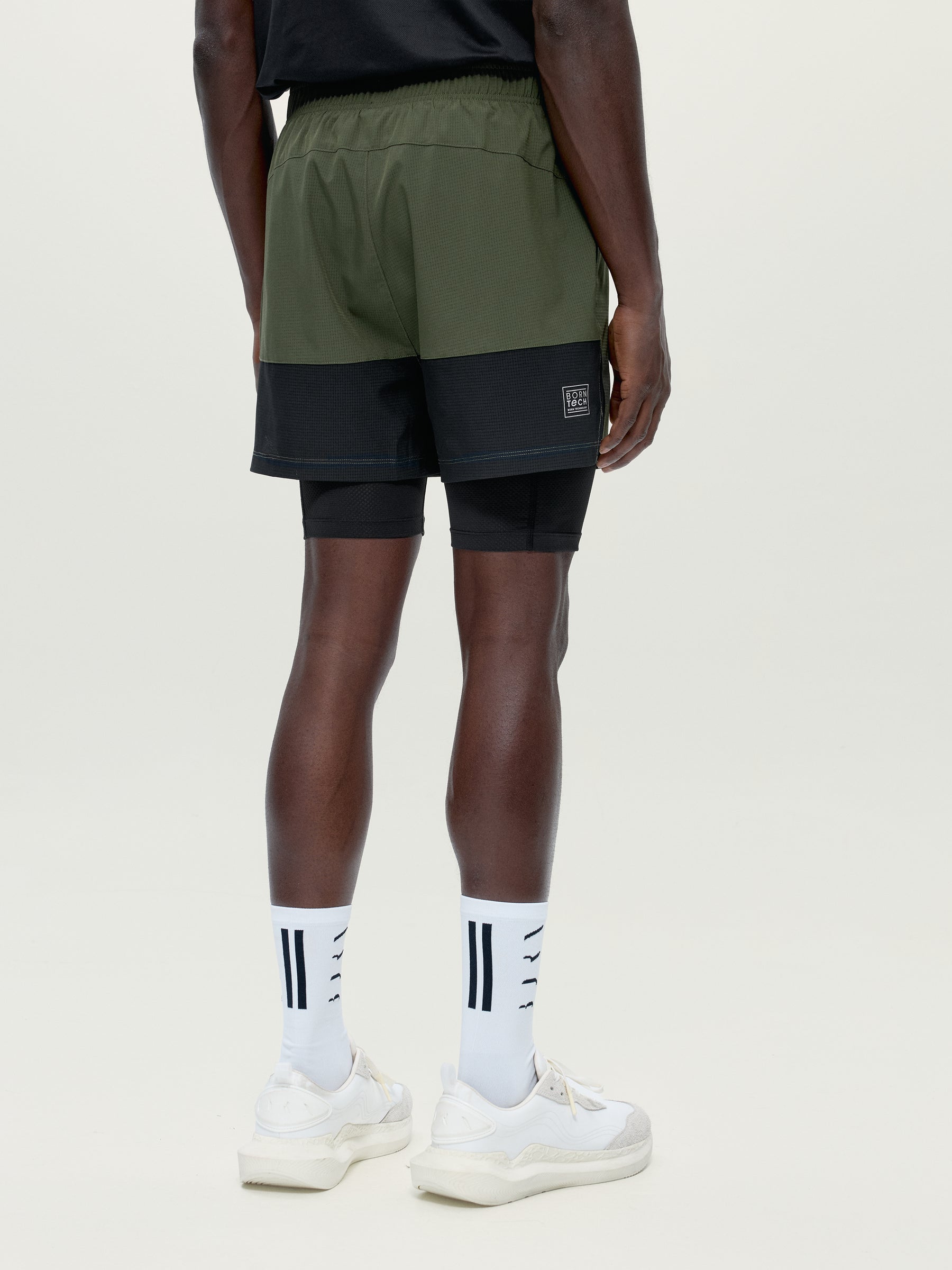 Strider Shorts, Khaki Leaf/Black
