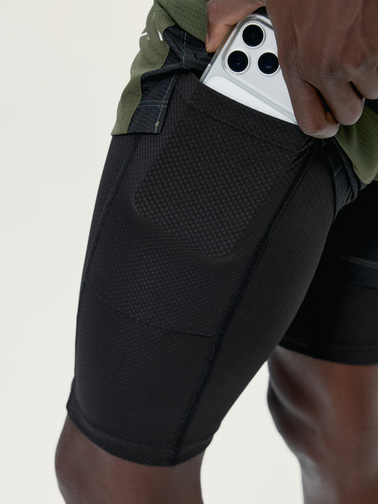 Strider Shorts, Khaki Leaf/Black