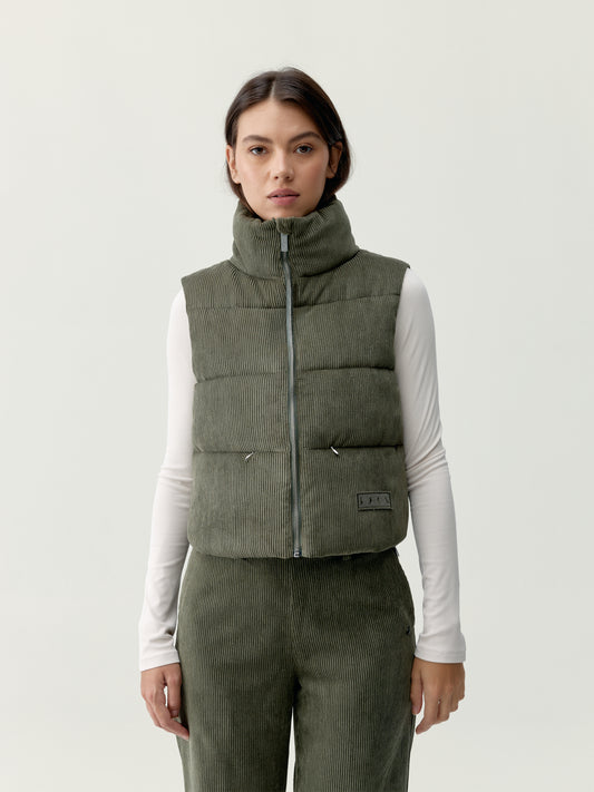 Noor Khaki Leaft Vest