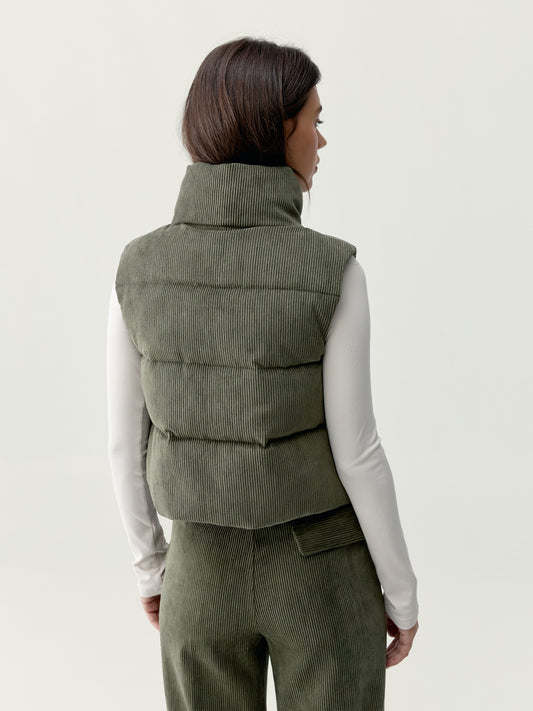 Noor Khaki Leaft Vest