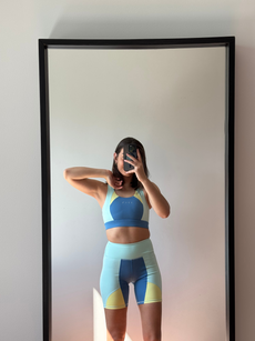 Darana Short in Celadon Blue/Wave/Yellow Green