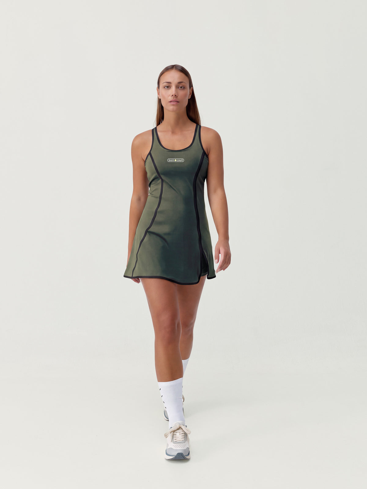 Dress Laver Court Kaki Leaf/Black
