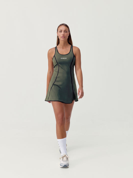 Dress Laver Court Kaki Leaf/Black