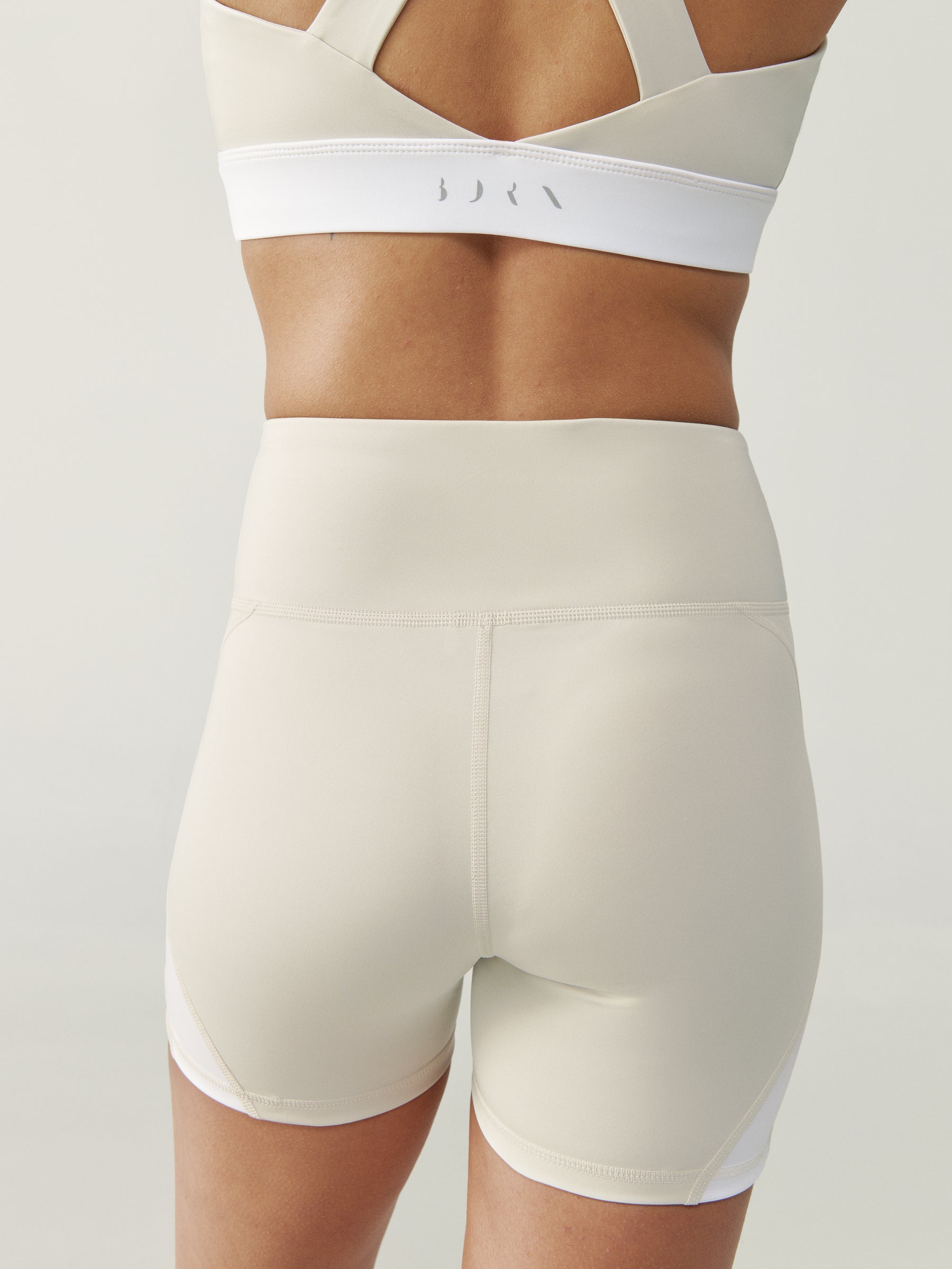 Layna Shorts in Light Stone/White