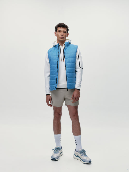 Maine Vest in Celandon Blue/Fungi