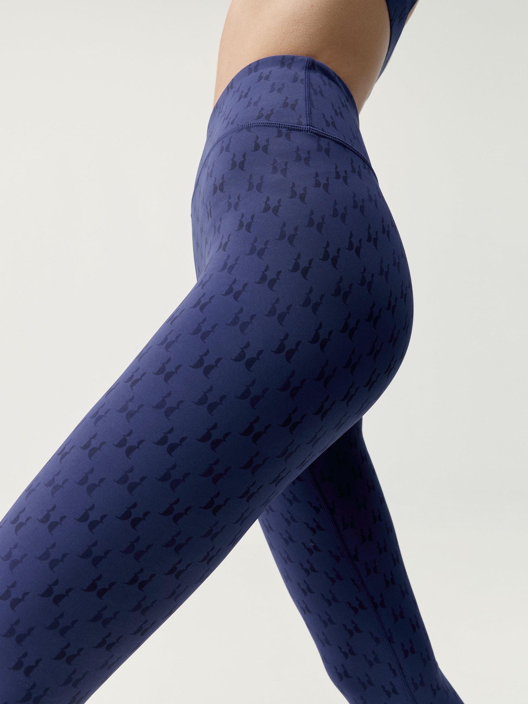 Leggings bleu monogrammés Next