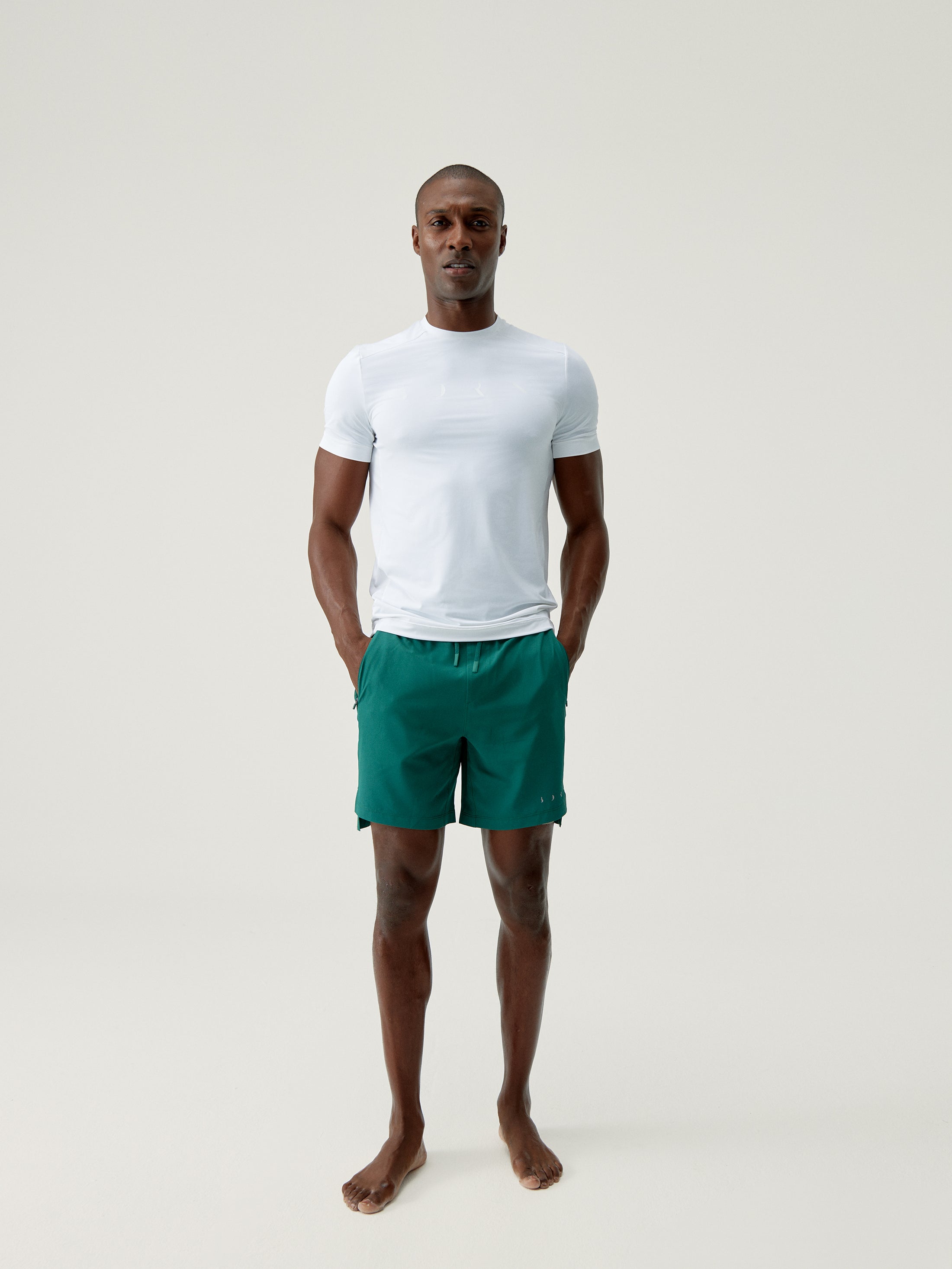 Natron Shorts in Basil Green/Rock