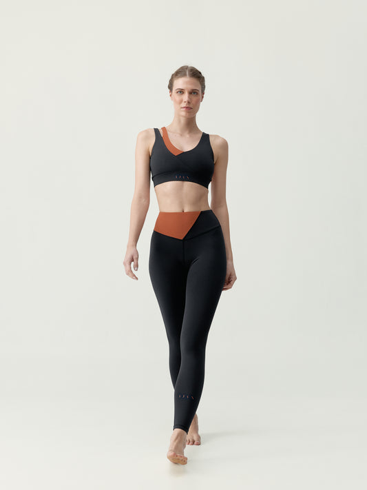 Omkara Leggings, Black/Bombay