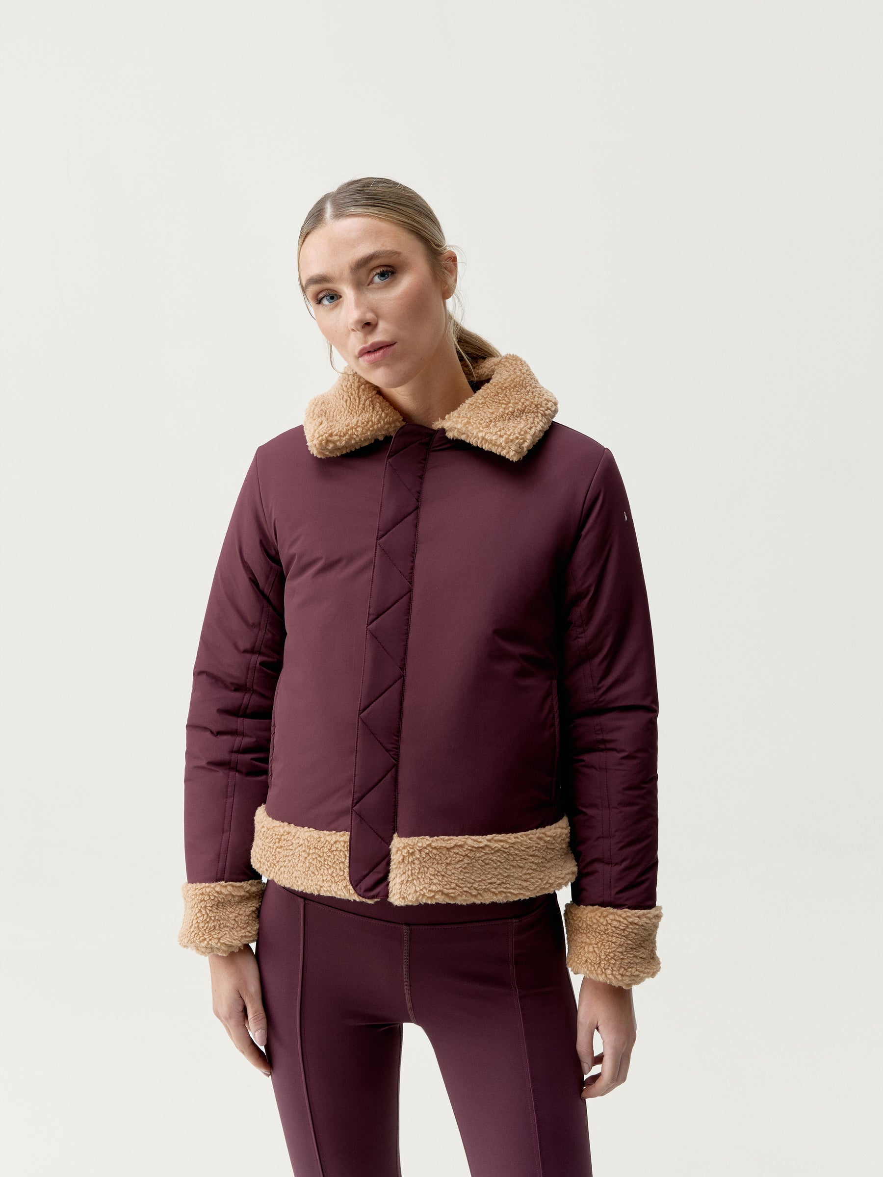 Jacket Umiko Dark Cherry/Camel