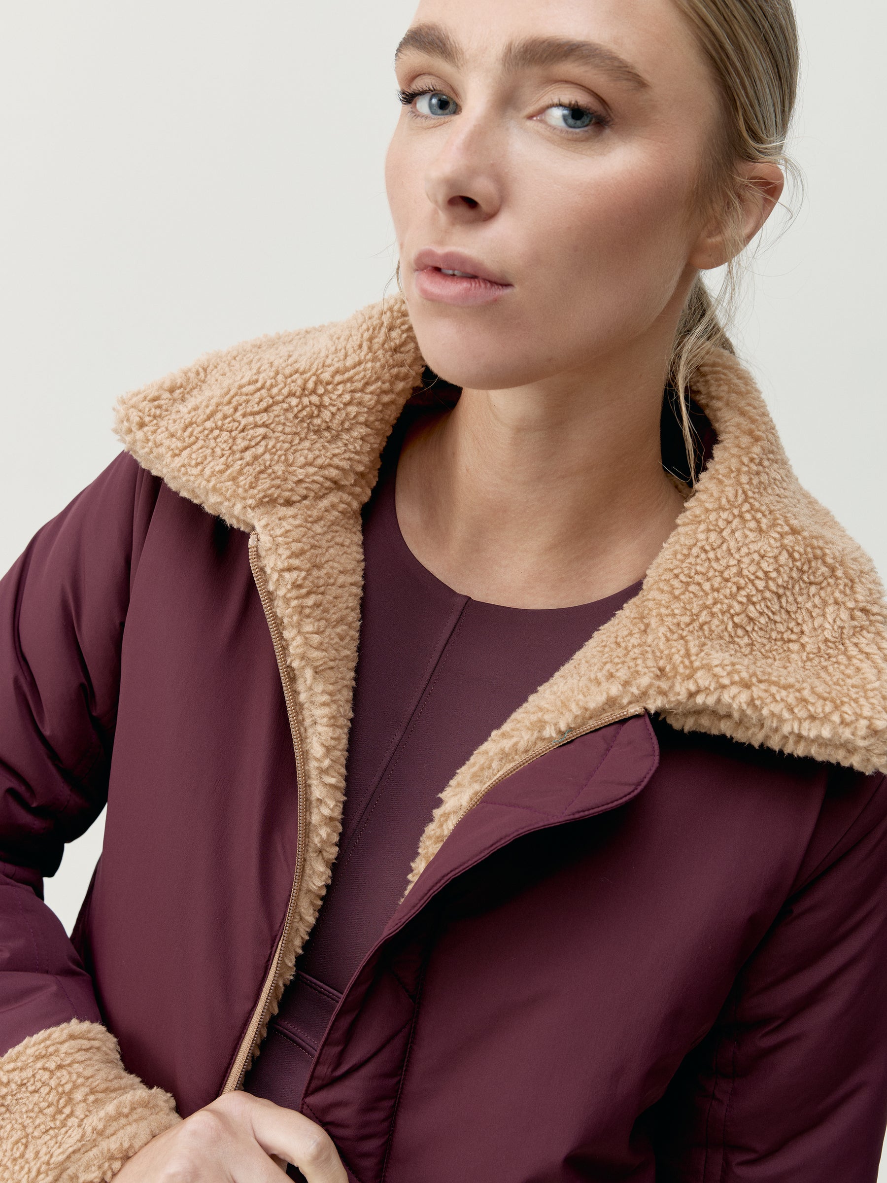 Jacket Umiko Dark Cherry/Camel