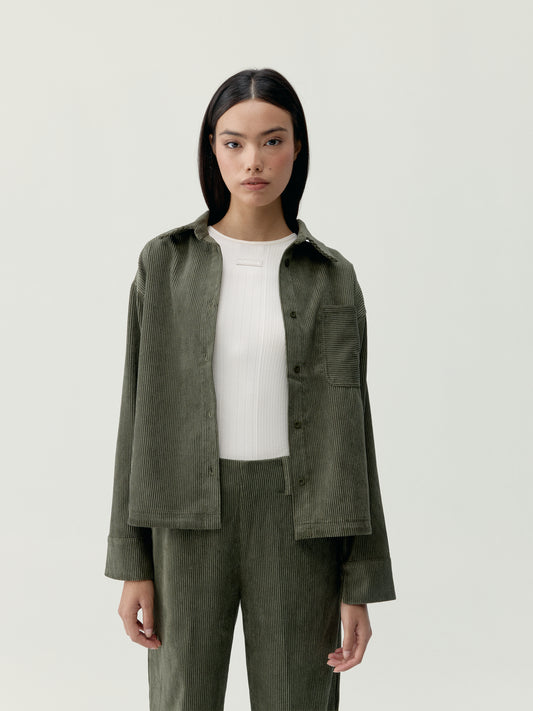Zinnia Khaki Leaf Shirt