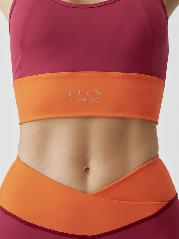 Tay Top in Tangerine/Flower Orchid