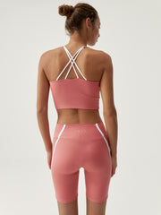 Daira Shorts in Pink Peach/White