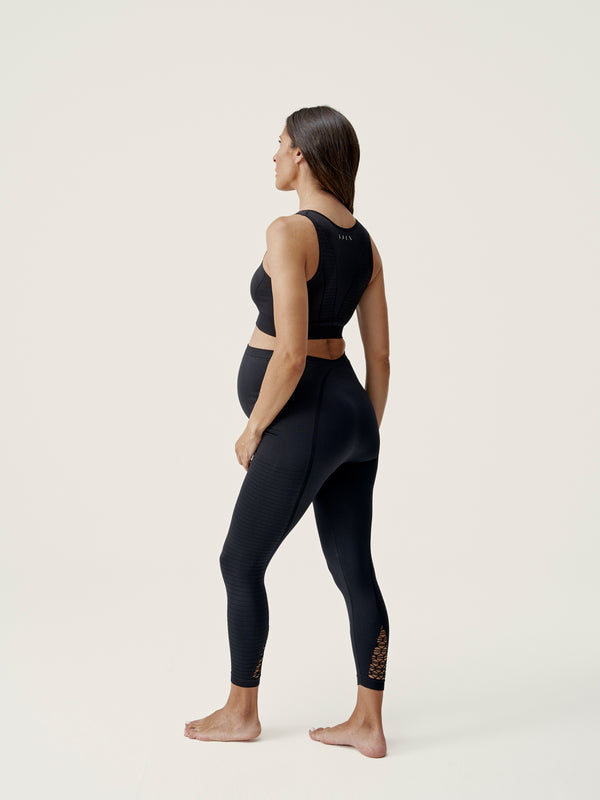 Mallas Pants de Pilates Yoga Cintura Alta Franja Lateral Mujer