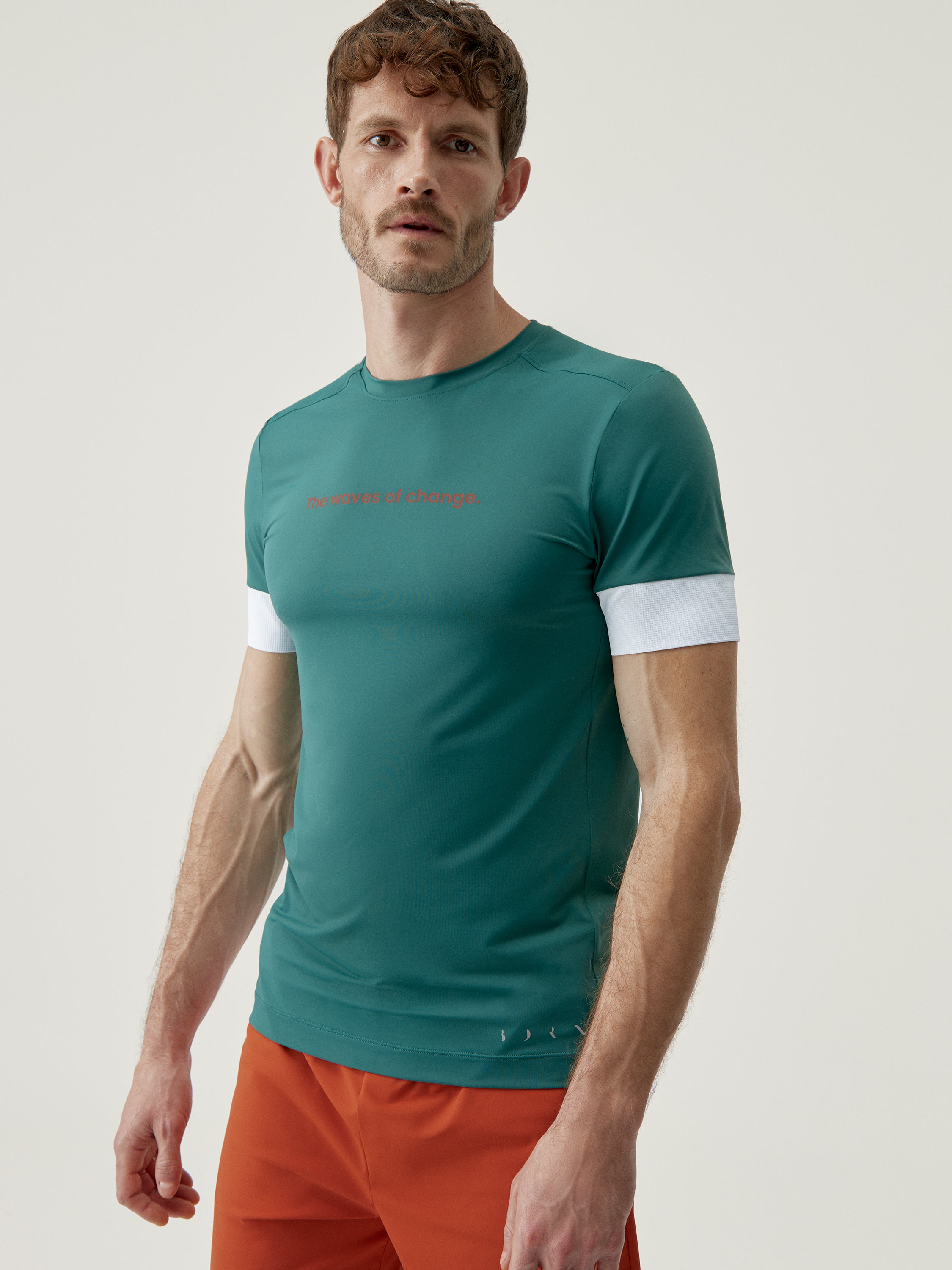 Odet T Shirt in Basil Green White